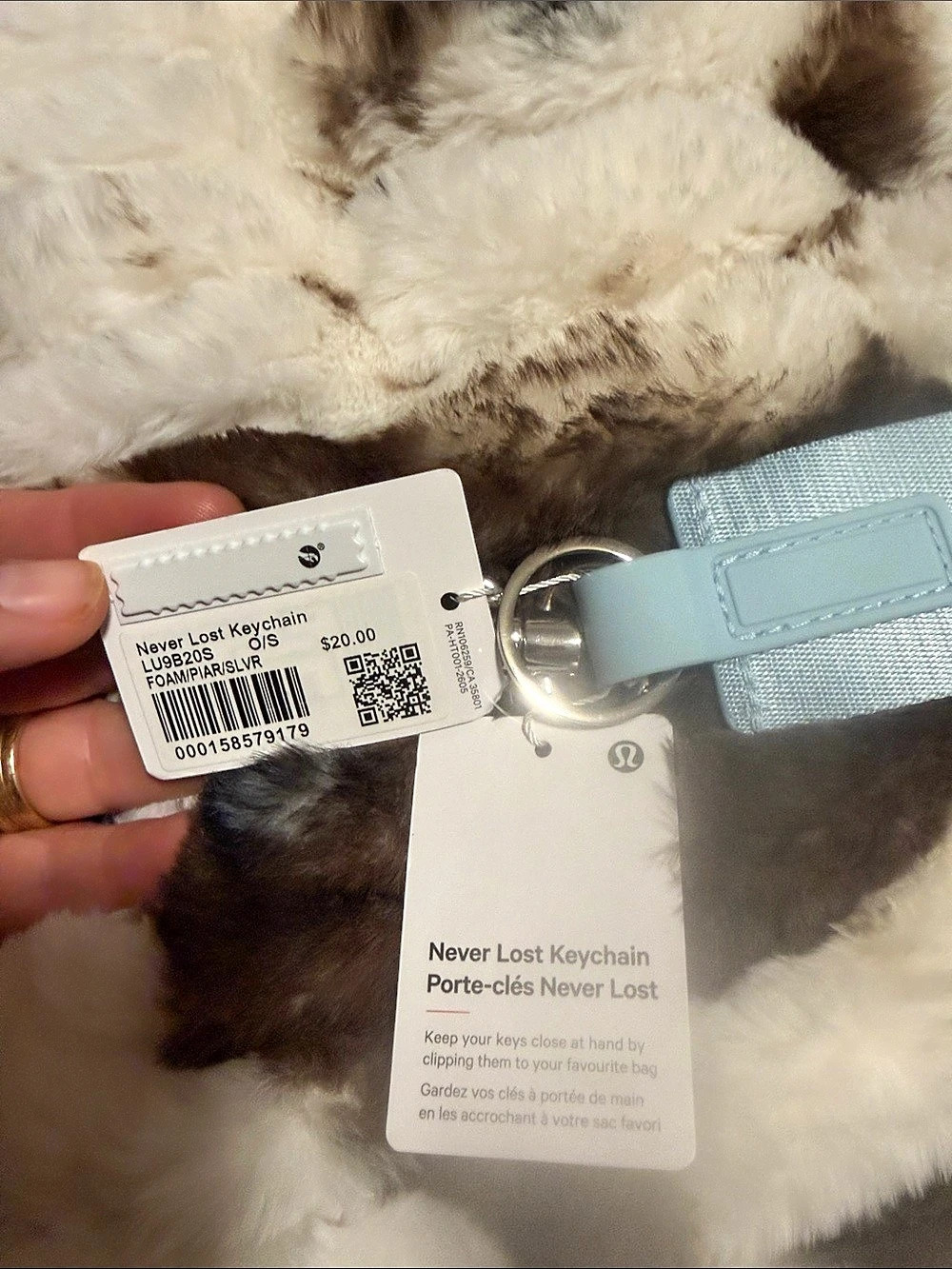 Lululemon Never Lost Keychain Blue NWT